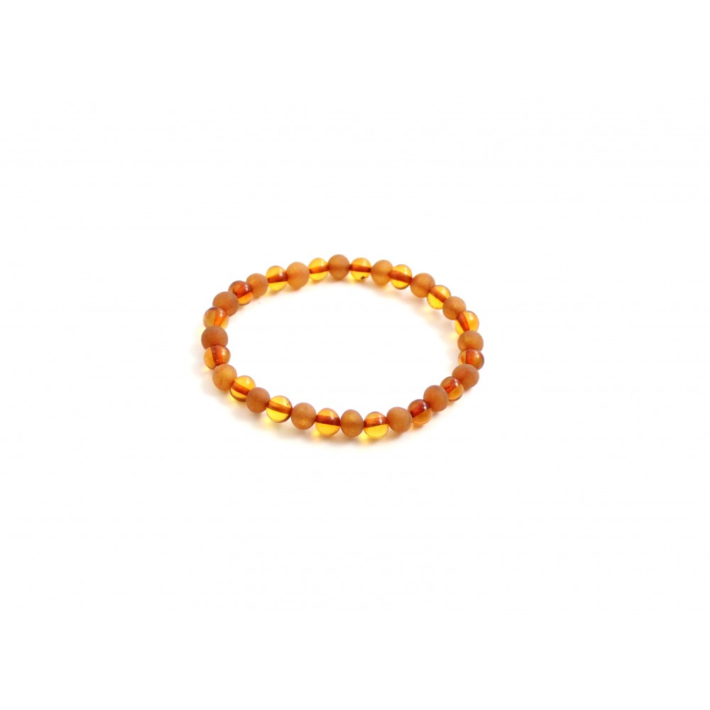 rav armbånd - voksen - mat & poleret cognac - 20 cm.