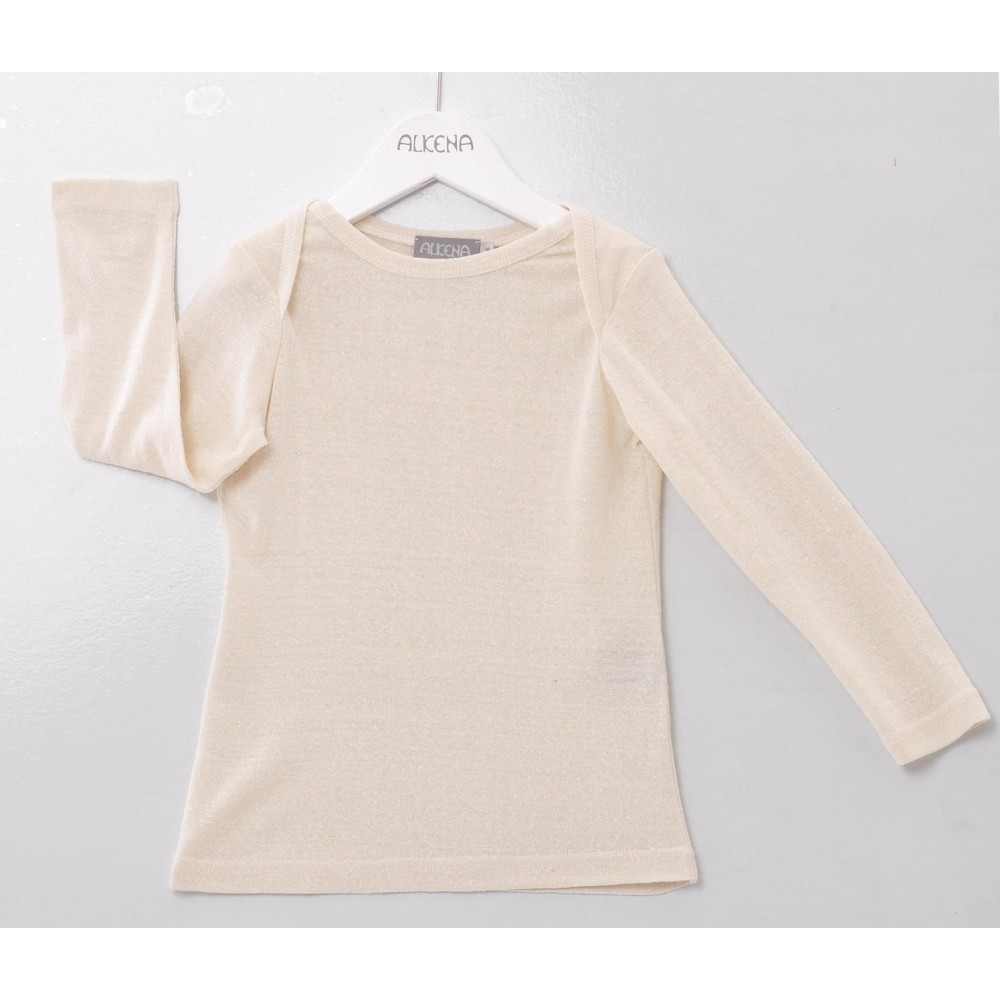 Alkena - langærmet bluse - bourette silke - natur