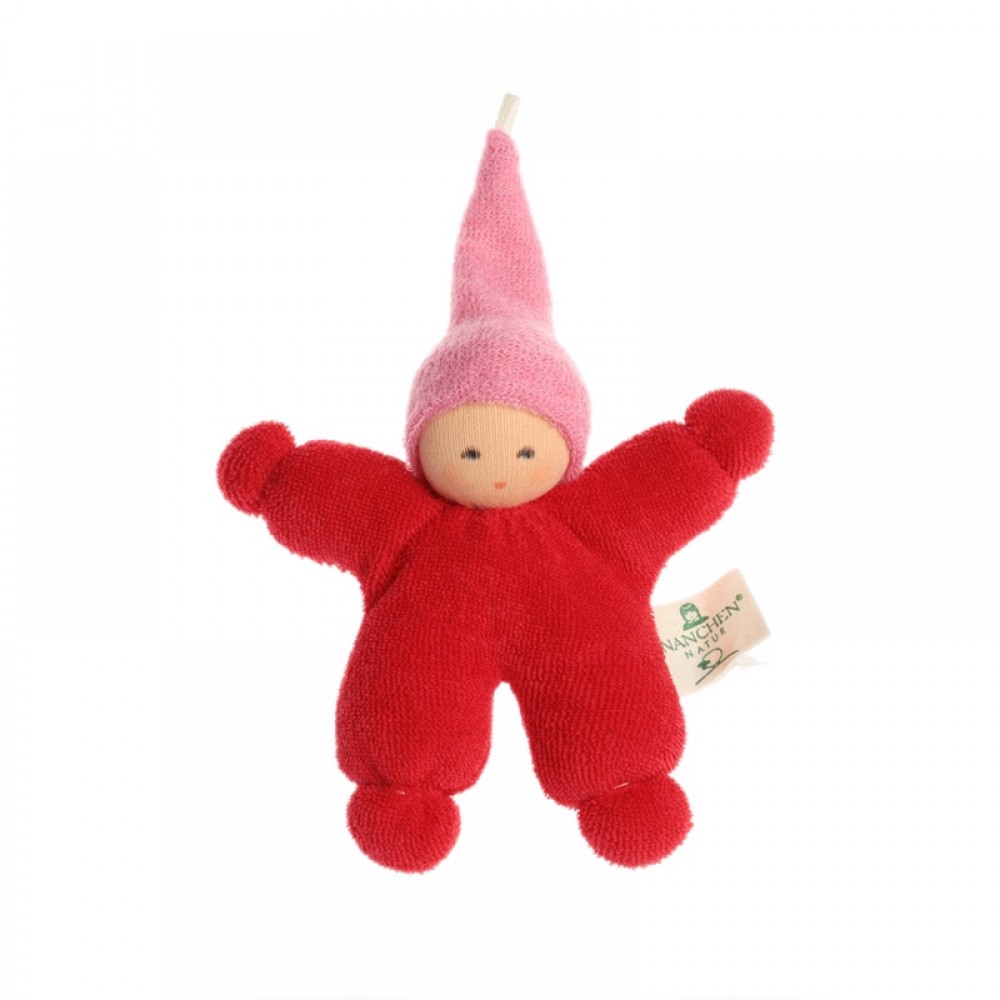Nanchen - dukke/rangle - 11 cm. - rød