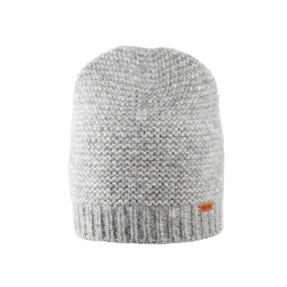Pure Pure - beanie til voksne - alpaca & bomuld - grå melange