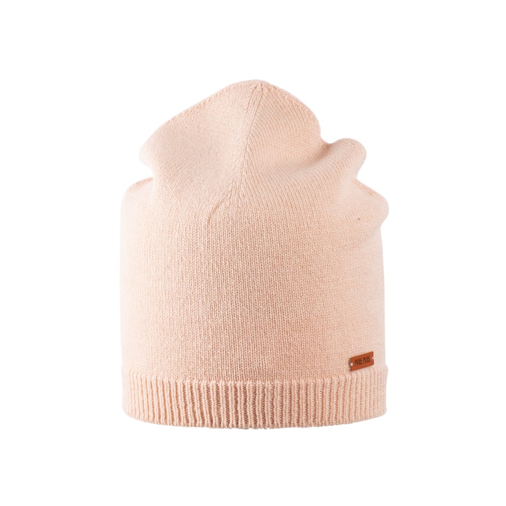 Pure Pure - beanie til voksne - merinould & kashmir - lys duset rosa