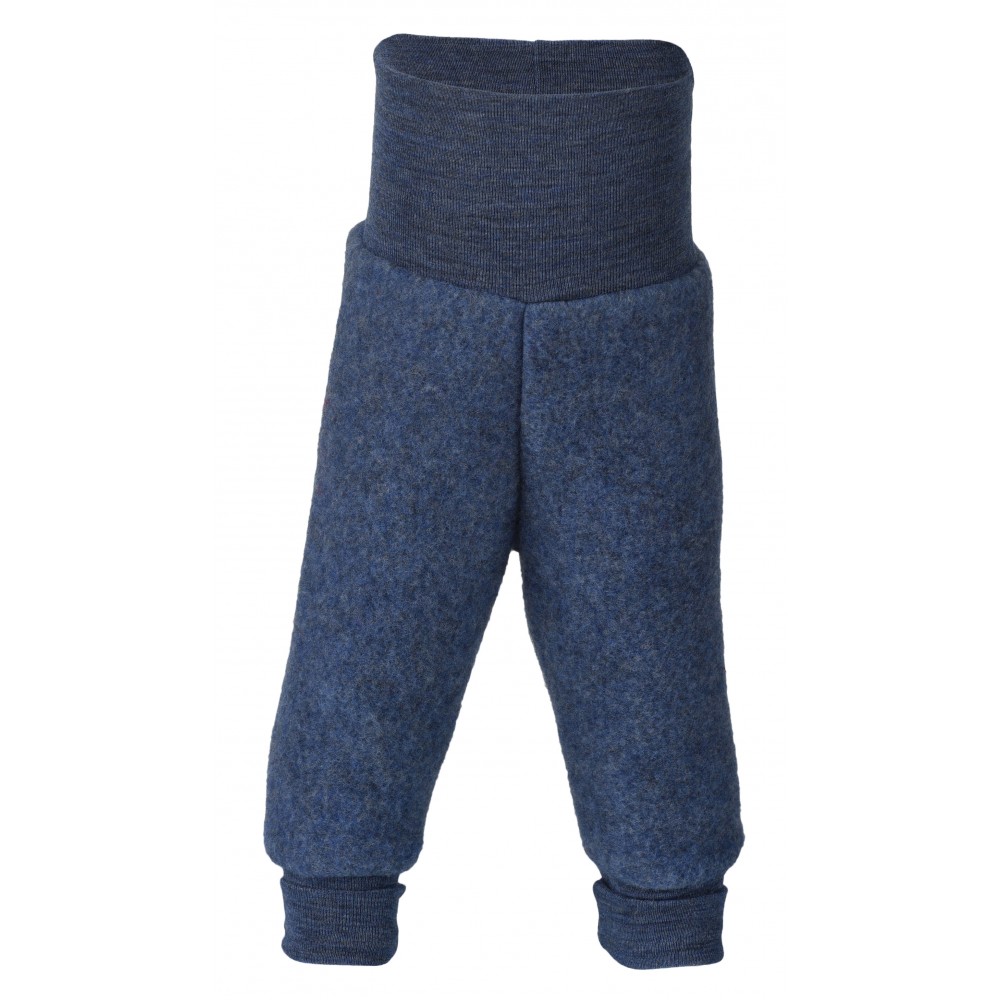 Engel - bukser i økologisk uldfleece - blå melange