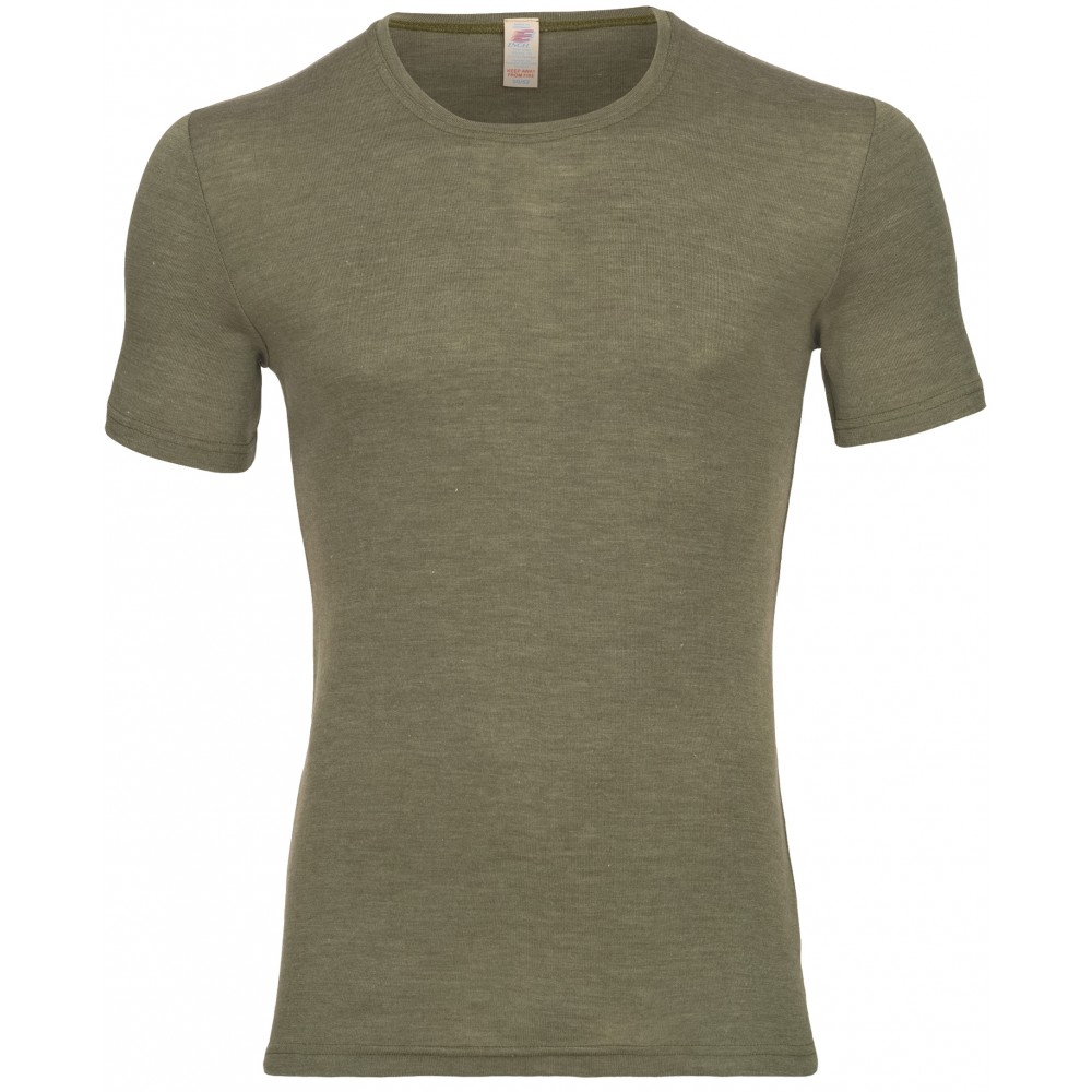 Engel - herre kortærmet t-shirt - uld & silke - olive