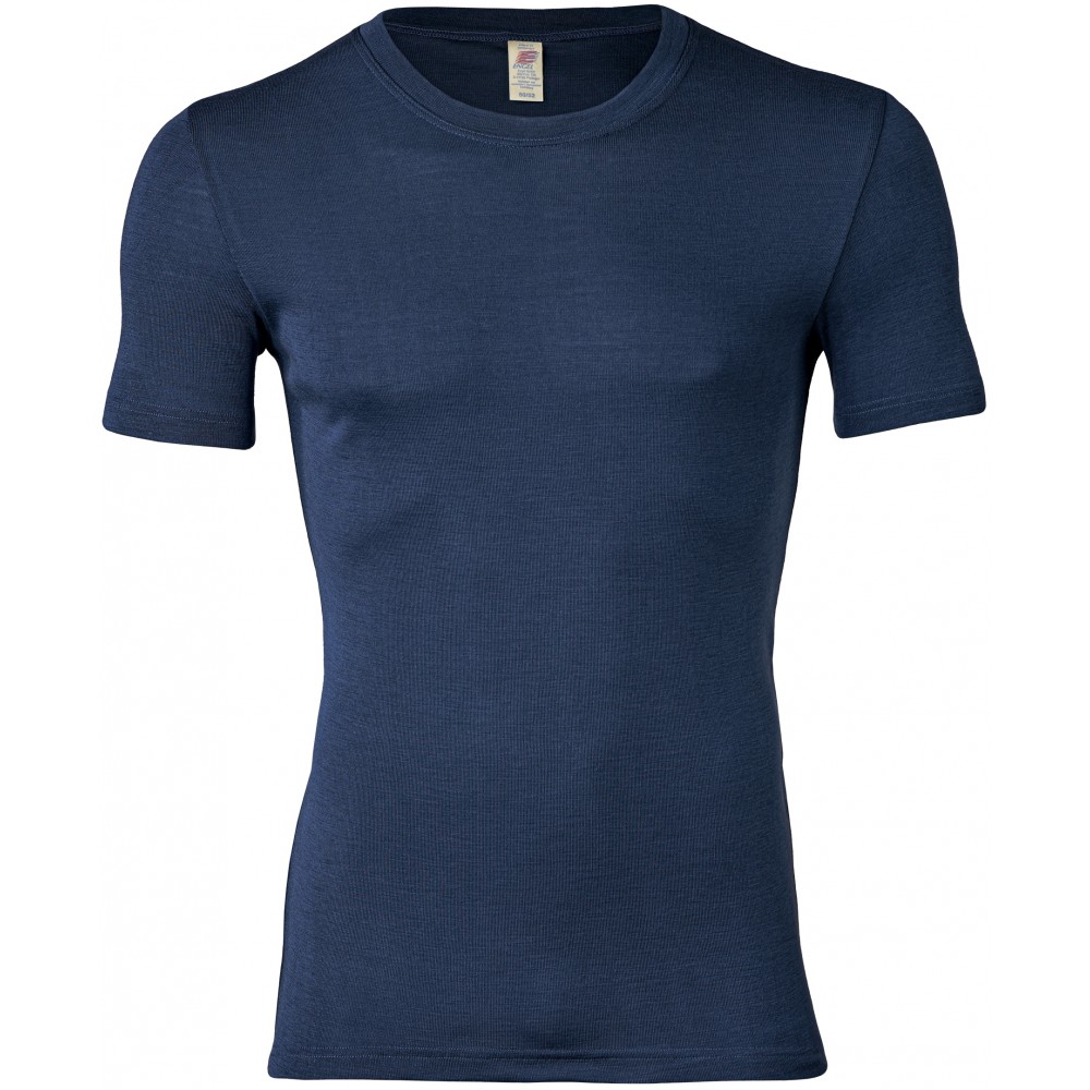 Engel - herre kortærmet t-shirt - uld & silke - marineblå