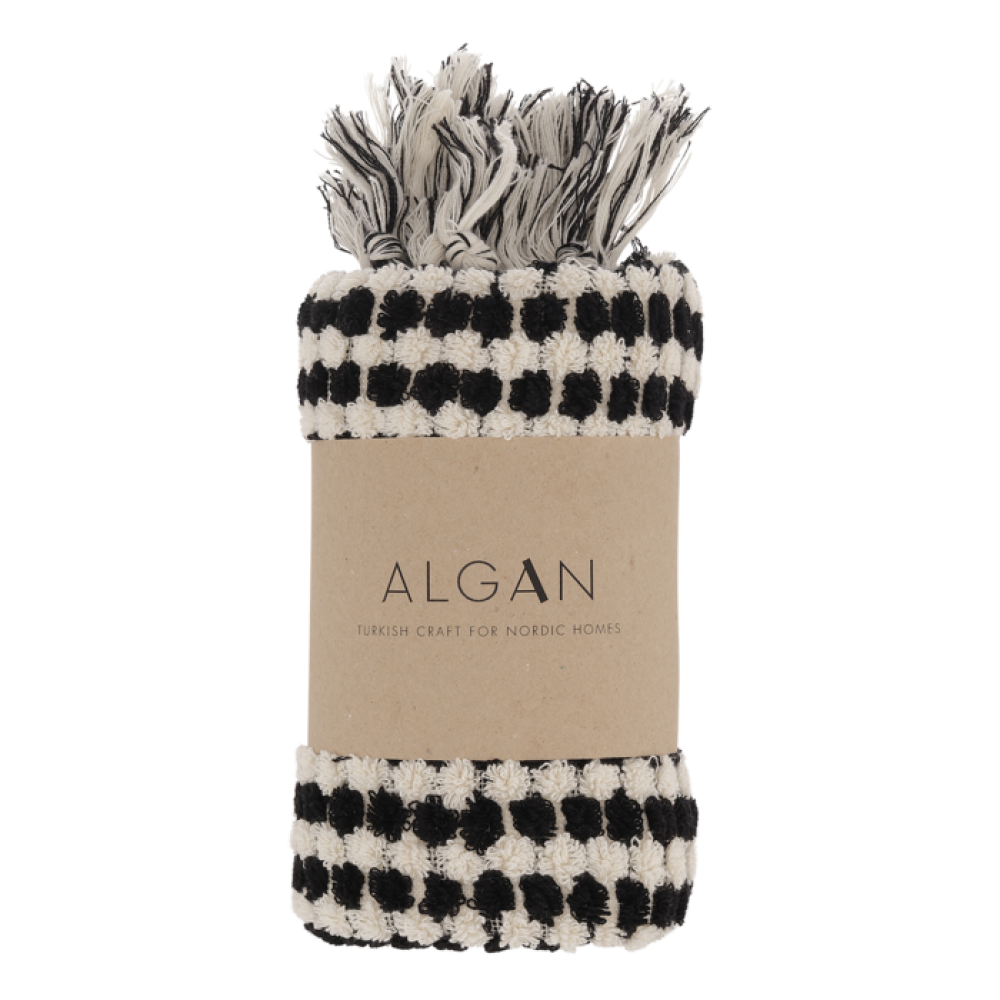 Algan - Ahududu gæstehåndklæde - 45x100 cm. - sort