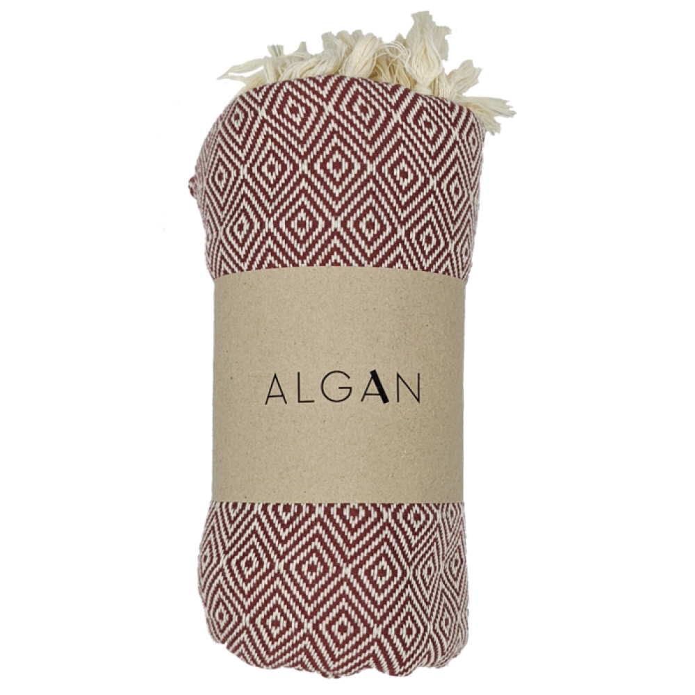 Algan - Elmas badelagen - 100x180 cm. - dark terracotta