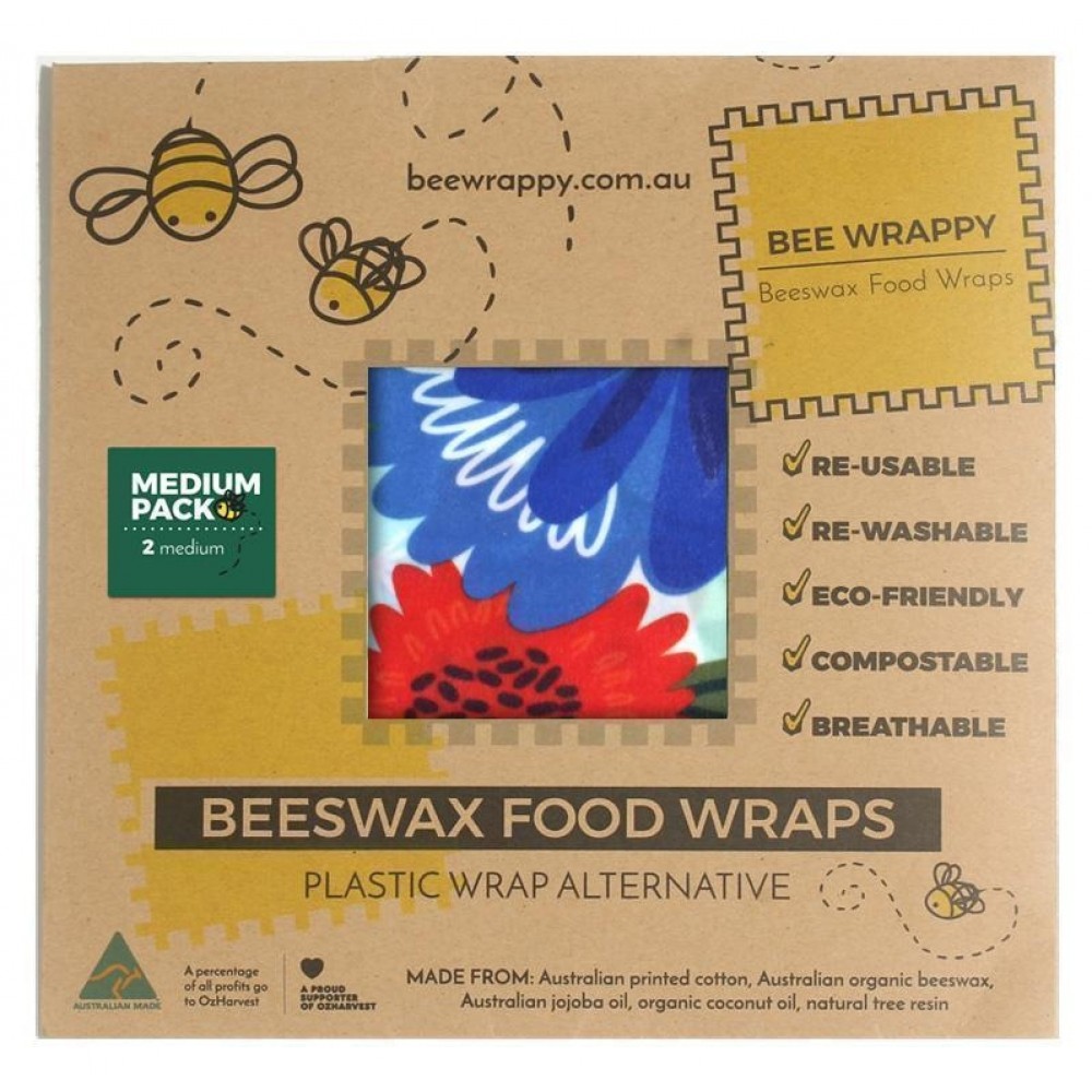 Bee Wrappy - genanvendelige wraps - 2 stk. - medium