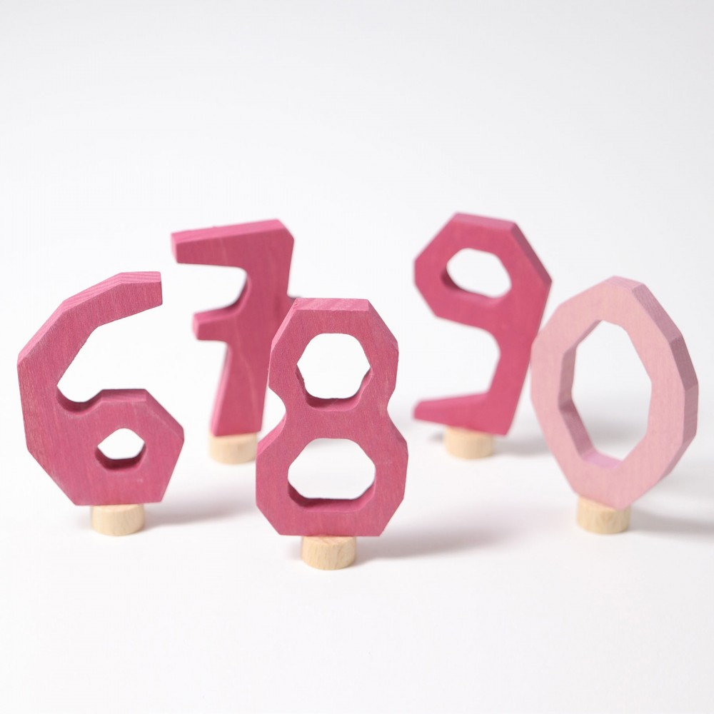 Grimms - tal 6-9 & 0 - kan bruges til fødselsdagsring - rosa