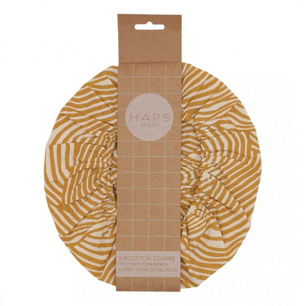 Haps Nordic - 3-pak cotton covers - mustard wave