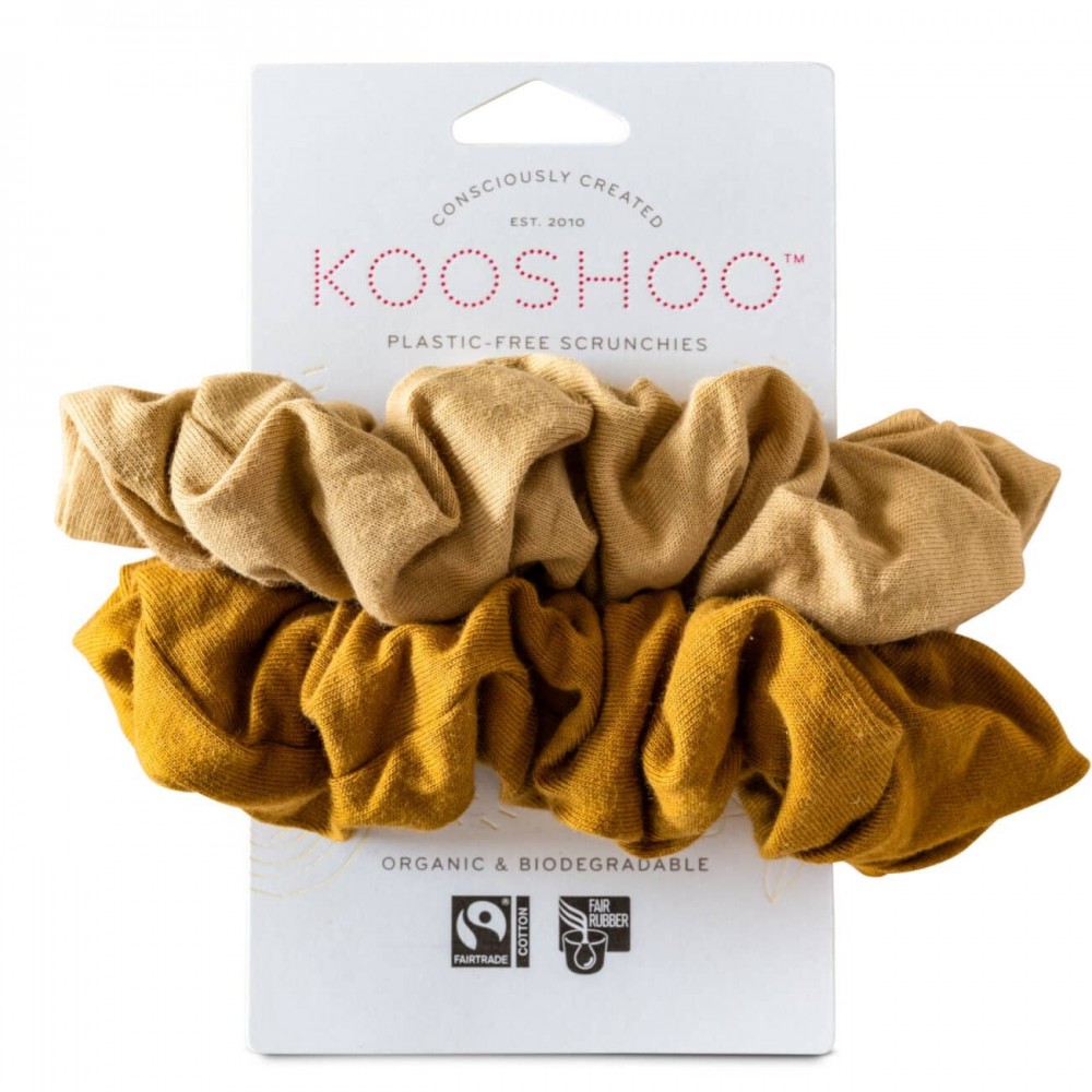 Kooshoo - økologiske hår scrunchie - gylden & sand