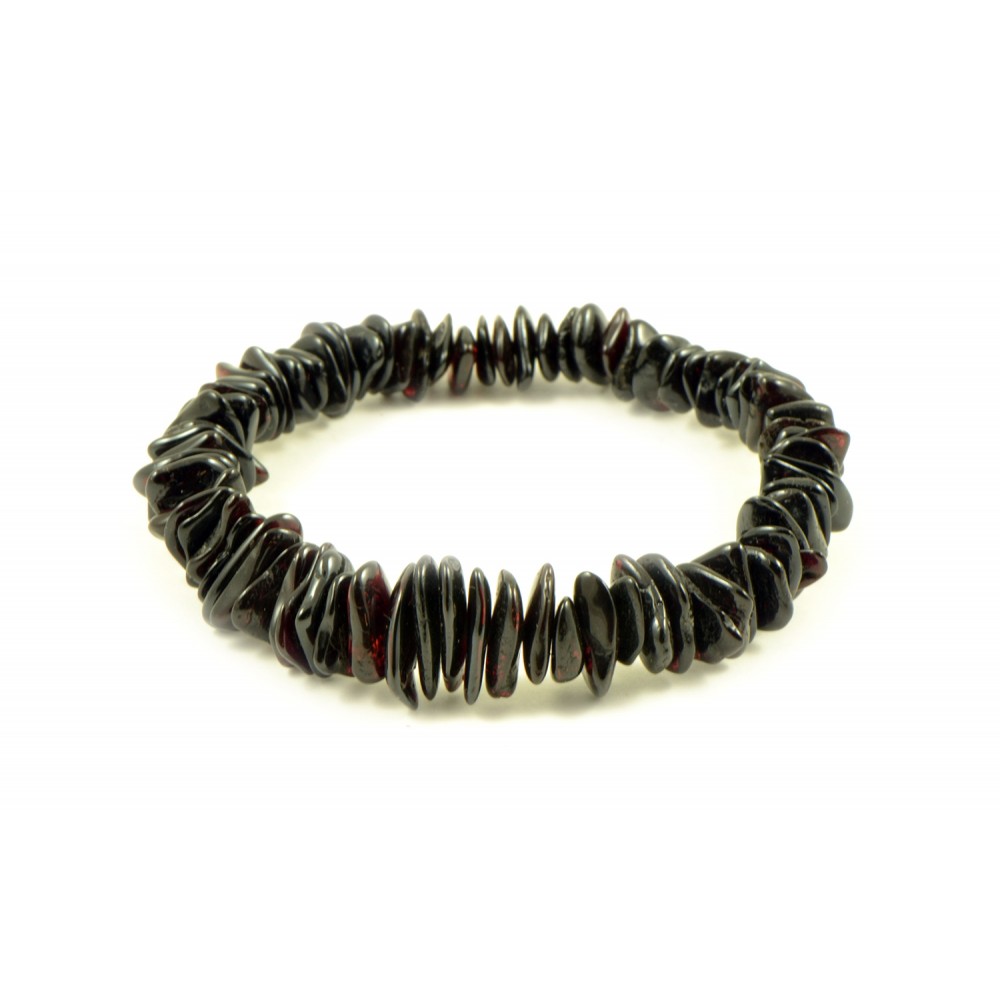 Rav armbånd - voksen - chips - cherry - 18 cm.