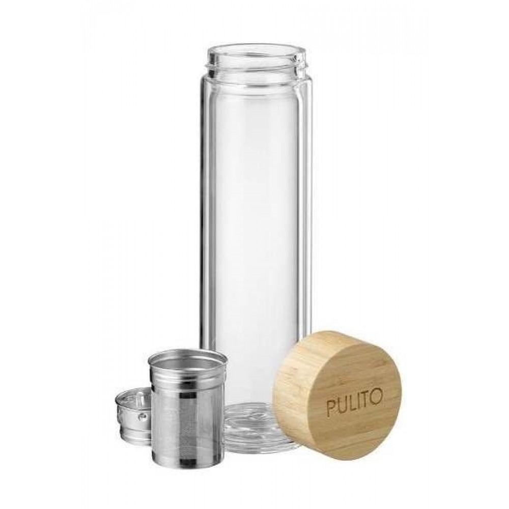 Pulito - glas termoflaske med tesi - 500 ml.