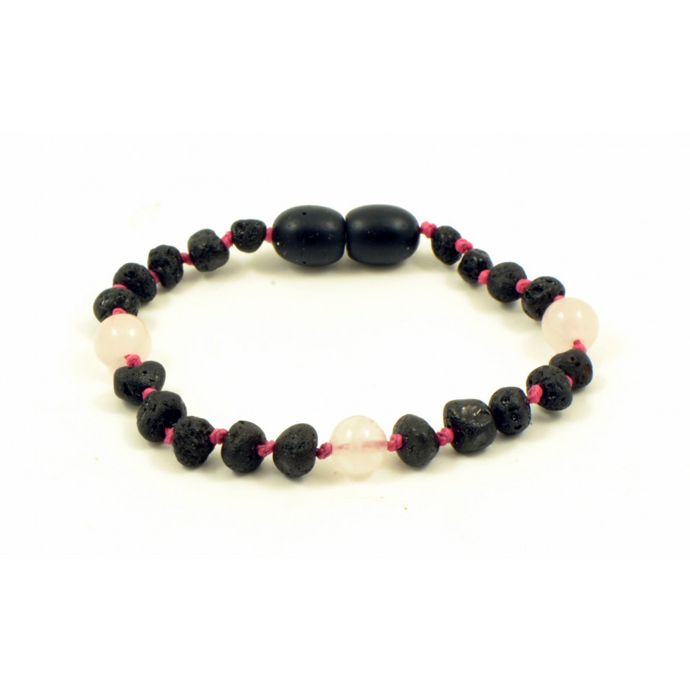 rav armbånd - større børn - cherry & quartz
