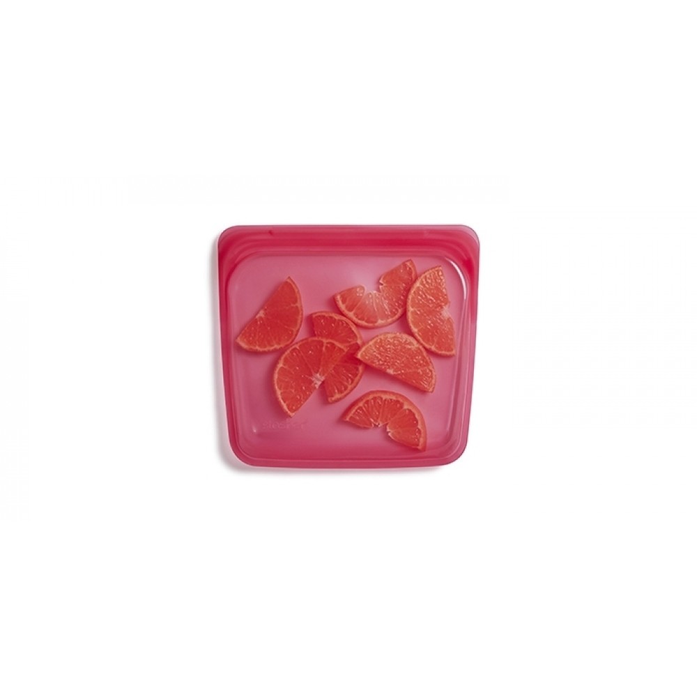 Stasher Bag - silikonepose - sandwich - raspberry