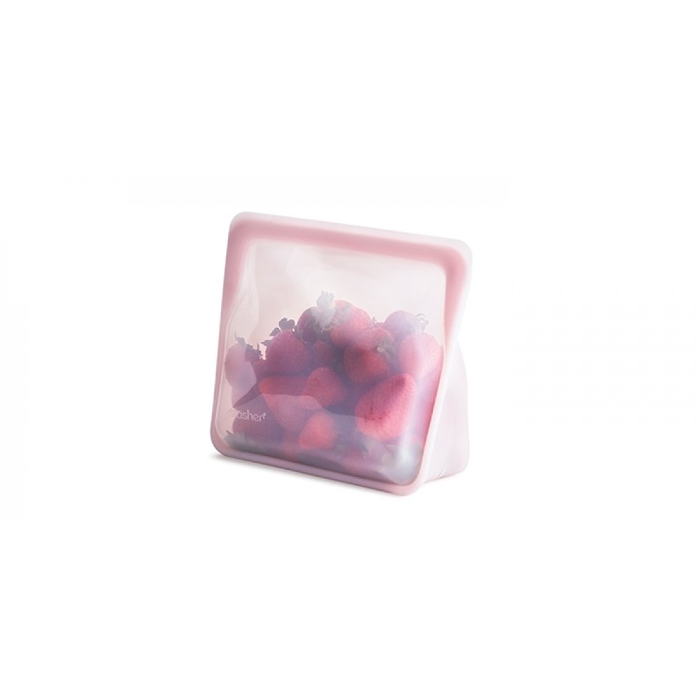 Stasher Bag - silikonepose - stand-up - midi - rose quartz