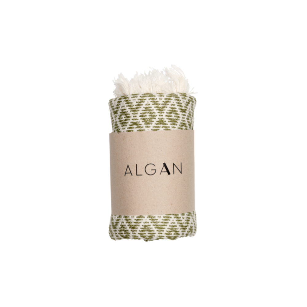 Algan - Sumak gæstehåndklæde - 65x100 cm. - olive