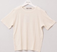 Alkena - kortærmet bluse - større børn- bourette silke - natur