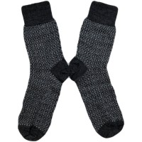 Hirsch - fintstrikkede uldstrømper - unisex - grå