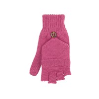 Pure Pure - fingerhandsker med ombuk - merinould - pink