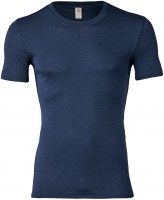 Engel - herre kortærmet t-shirt - uld & silke - marineblå