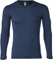 Engel - herre langærmet t-shirt - uld & silke - marineblå