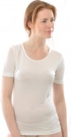 Alkena - kortærmet t-shirt - rund hals - økologisk silke - hvid