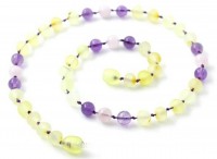 rav halskæde - baby & barn - raw lemon-quartz & amethyst