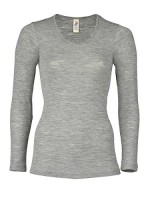Engel - dame langærmet t-shirt - uld & silke - grå
