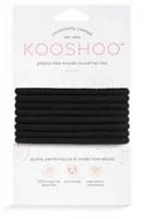 Kooshoo - økologiske hårelastikker - runde - 8 stk. - sorte