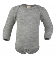 Engel - langærmet body - uld & silke - grå