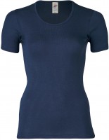 Engel - dame kortærmet t-shirt - uld & silke - marineblå