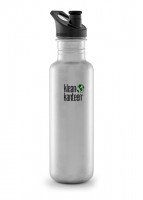 Klean Kanteen - 800 ml. - børstet stål - sportscap