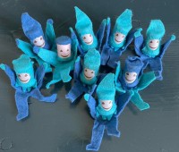 Kraul - tumblings - blålige nuancer - 2. sortering