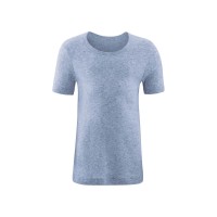 Living Crafts - kortærmet t-shirt - GOTS bomuld - blå melange