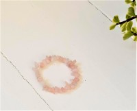 Rosa quartz armbånd - voksen - chips - 18 cm.
