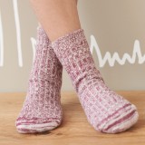 Living Crafts - sokker - uld & bomuld - bordeaux melange
