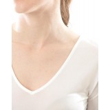 Alkena - kortærmet t-shirt - v-hals - økologisk silke - hvid