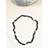 Rav halskæde - voksen - raw cherry & quartz - 45 cm.