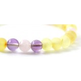 Rav armbånd - baby & barn - raw lemon - quartz & amethyst