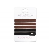 Kooshoo - økologiske hårelastikker - 5 stk. - sort & brun