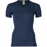 Engel - dame kortærmet t-shirt - uld & silke - marineblå