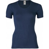 Engel - dame kortærmet t-shirt - uld & silke - marineblå