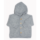 Engel - jakke med hætte i økologisk uldfleece - grå