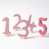 Grimms - tal 1-5 - kan bruges til fødselsdagsring - rosa