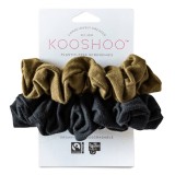 Kooshoo - økologiske hår scrunchie - sort & oliven