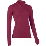 Engel Sports - dame - langærmet bluse med lynlås - slim fit - bordeaux