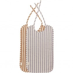 Haps Nordic - hagesmække - 2-pak - stribet lavender/terracotta