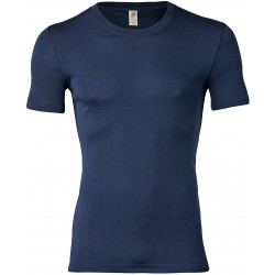 Engel - herre kortærmet t-shirt - uld & silke - marineblå
