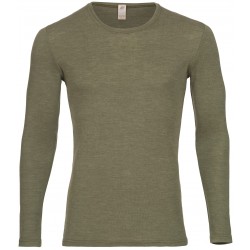 Engel - herre langærmet t-shirt - uld & silke - olive