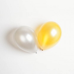 Balloner - naturlatex - guld & sølv - 10 stk